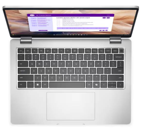 Top view of Dell Pro laptop with keyboard